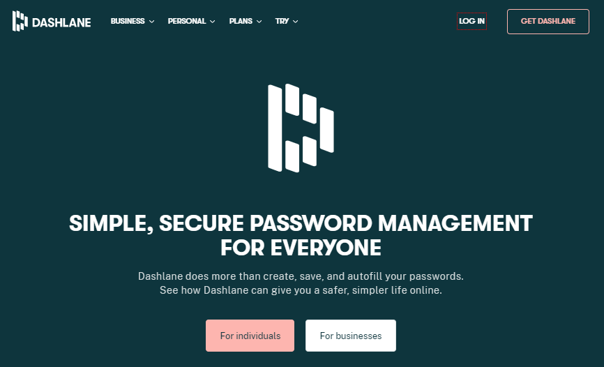 Dashlane online password manager app