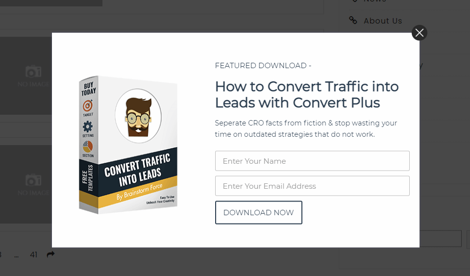 Modal popup live view