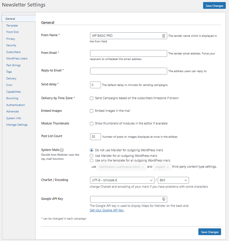 Обзор Mailster: новый способ отправки и автоматизации электронных писем для любых нужд 6 Settings of mailster