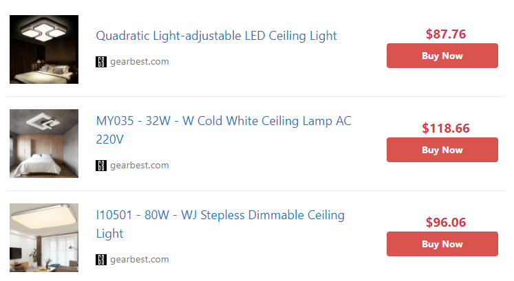 Affiliate egg product list demo