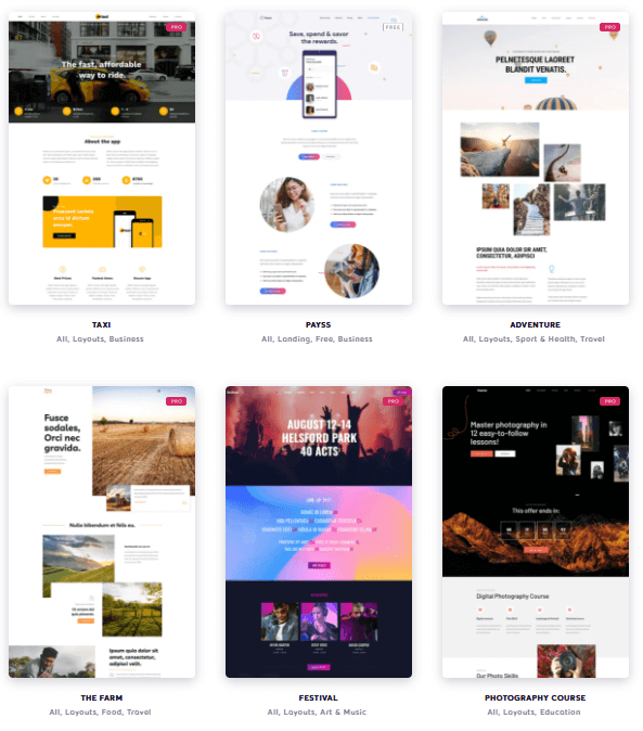 Brizy vs Elementor 2021: który jest najlepszy? 10 Birzy Pre-built templates