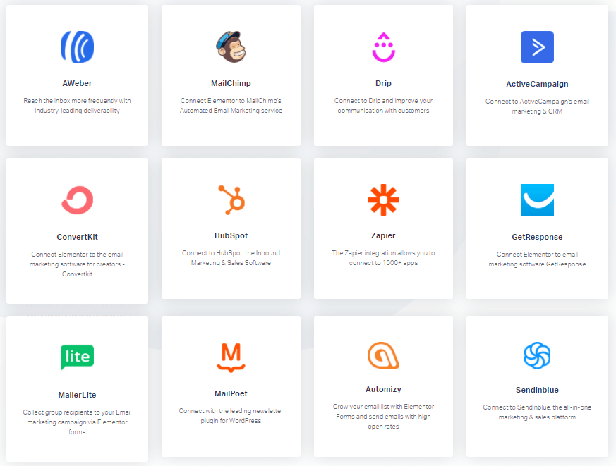 Brizy vs Elementor 2021: który jest najlepszy? 9 Elementor Integrations