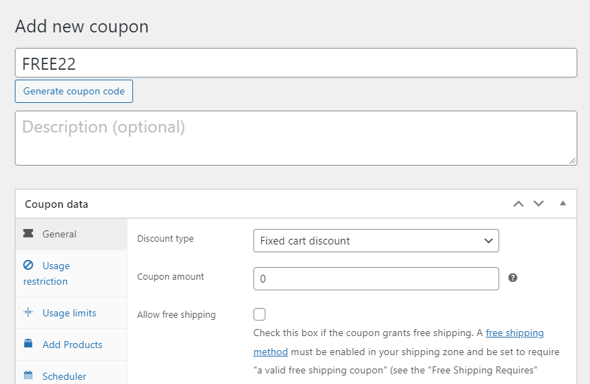 add-new-coupon-1 - Erweiterte Gutscheine Adding a new coupon
