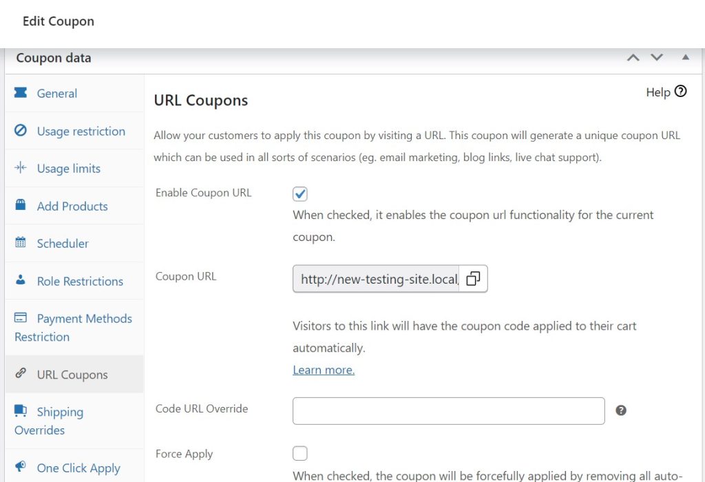 Gutschein-URL - Erweiterte Gutscheine Creating a URL coupon to make it easier for shoppers to claim coupons
