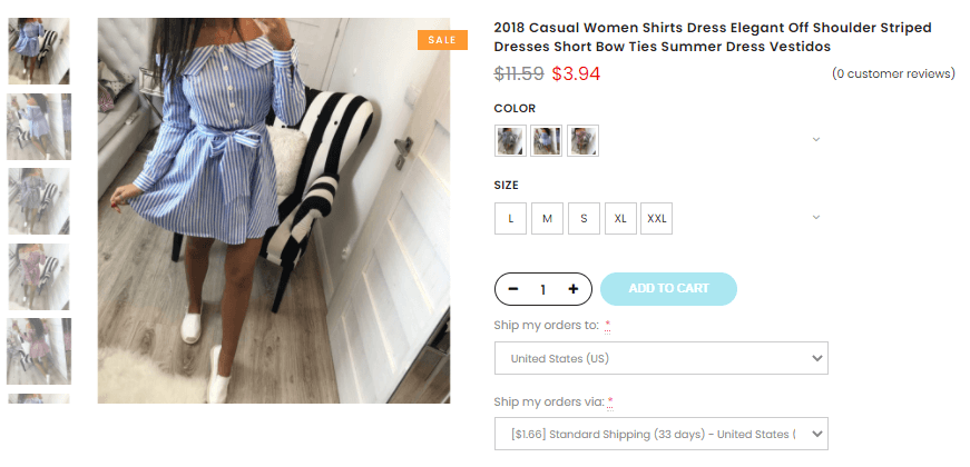 Dropshipping single product demo