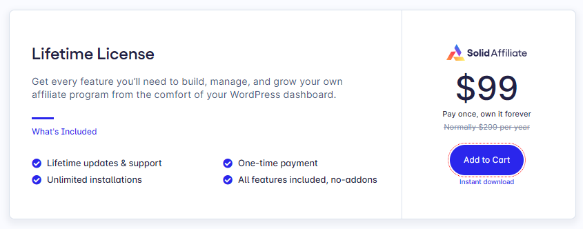 Solid affiliate price