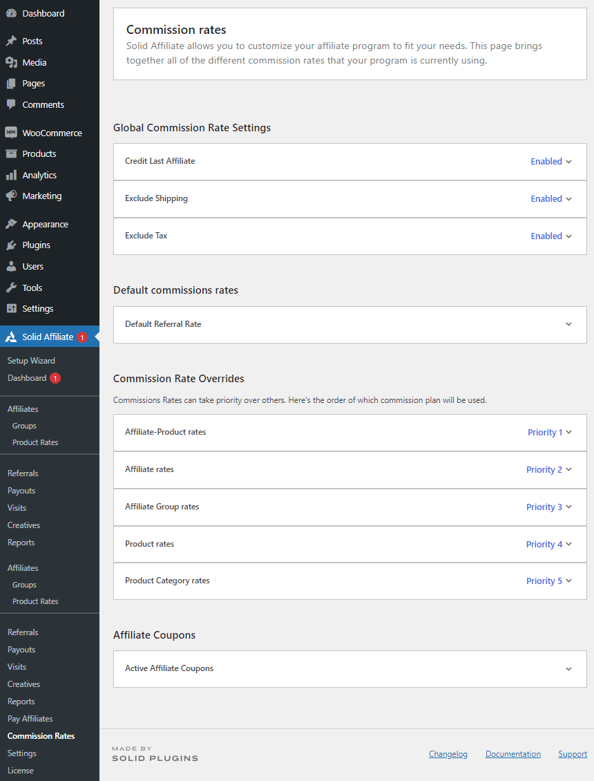 Custom Commission Rates
