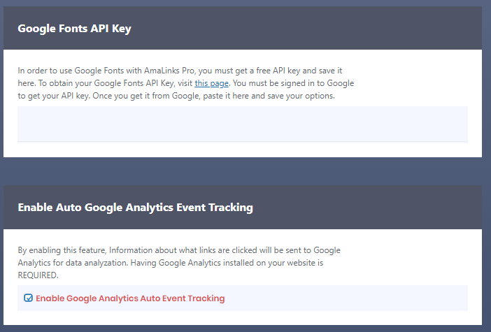 Amalinkspro general tab