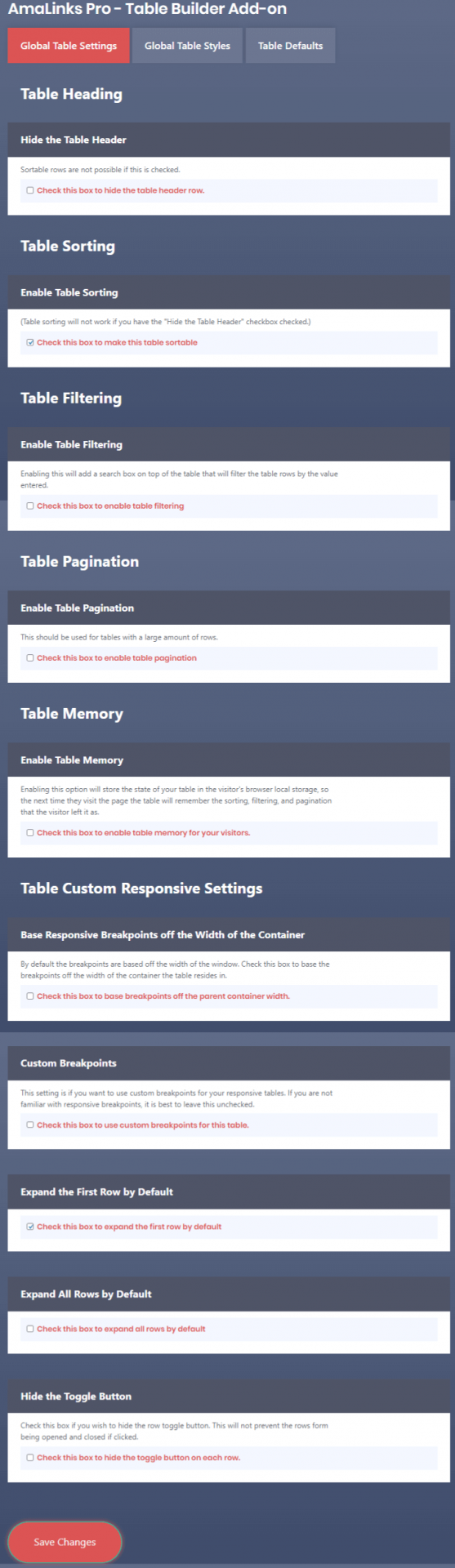 AmaLinksPro Table Builder
