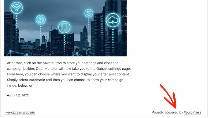 วิธีการลบ Powered By WordPress Footer Links 2 powered-by-wordpress