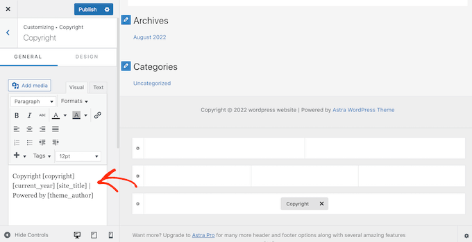 วิธีลบ Powered By WordPress Footer Links 6 copyright code in footer