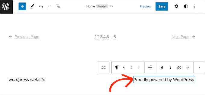 วิธีการลบ Powered By WordPress Footer Links 8 powered by WordPress