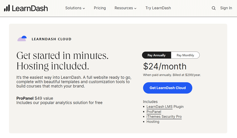 Tarification Cloud LearnDash