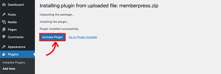 Activer le plugin MemberPress