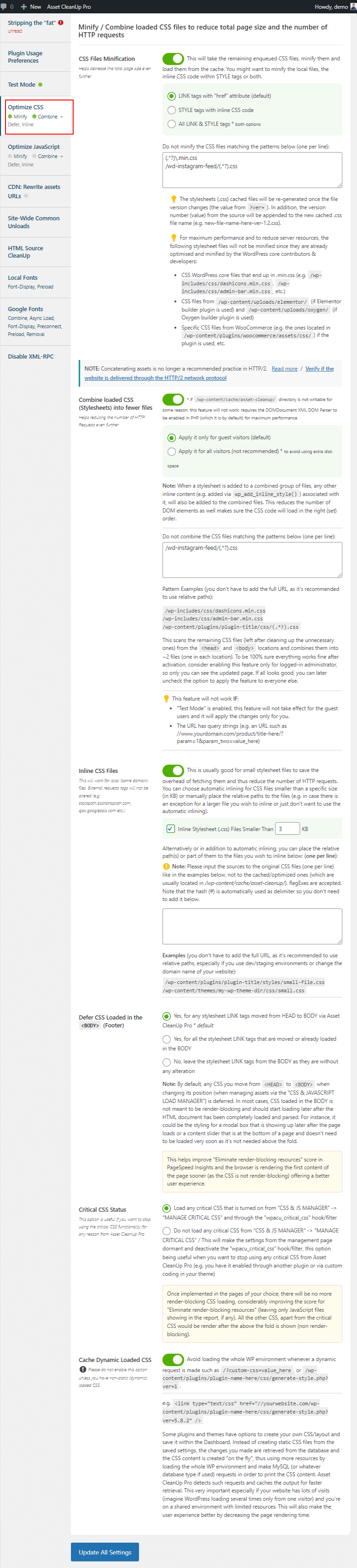 asset cleanup CSS Optimization