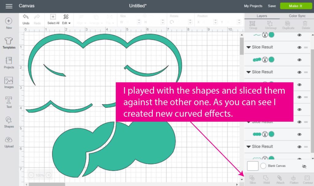 ¿Puedes curvar formas en Cricut?