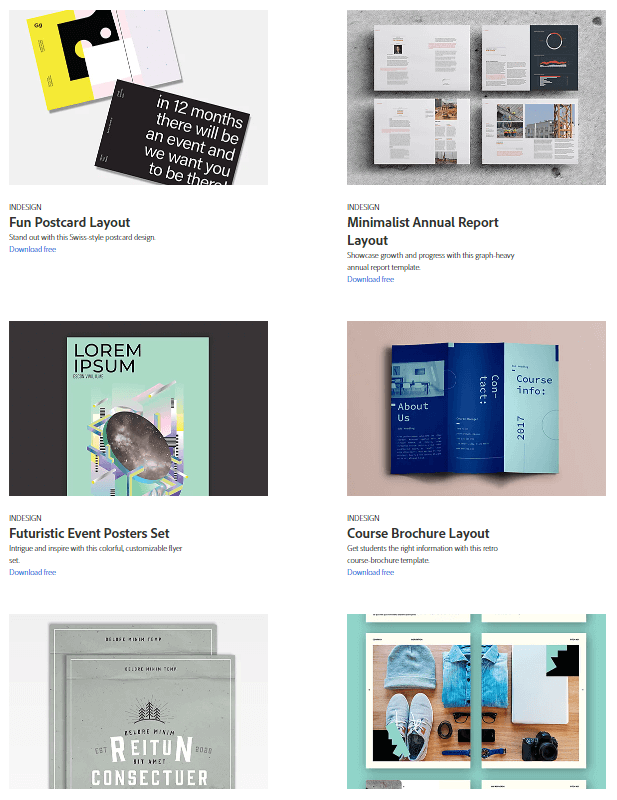 adobe indesign templates