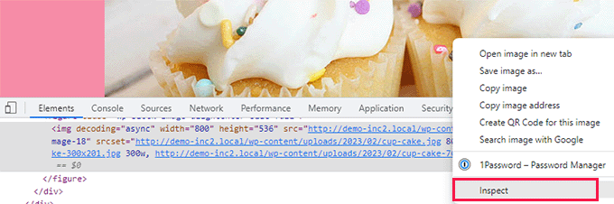 Отключите ленивую загрузку в WordPress для лучшей загрузки изображений 8 inspect element
