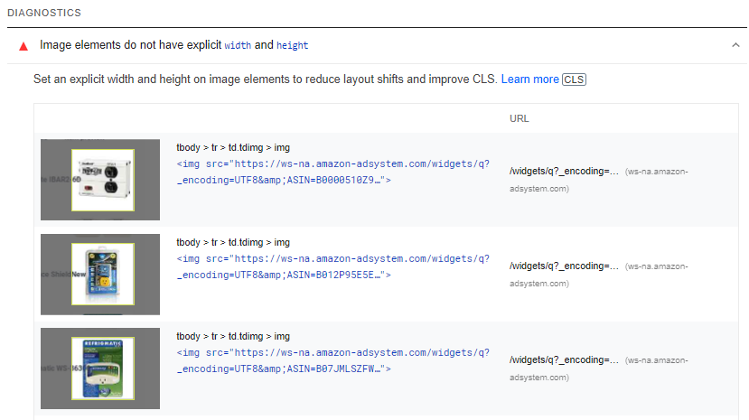Image elements do not have explicit width and height