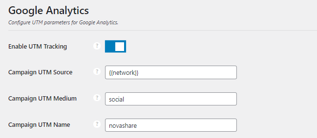 Novashare google analytics