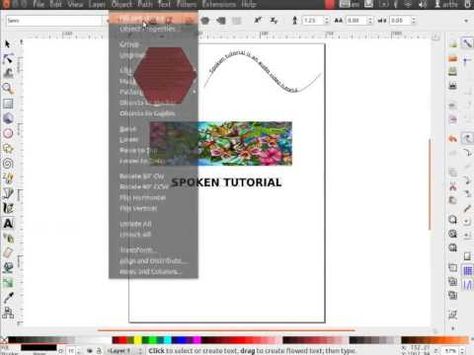Como faço para centralizar o texto em uma página no Inkscape?