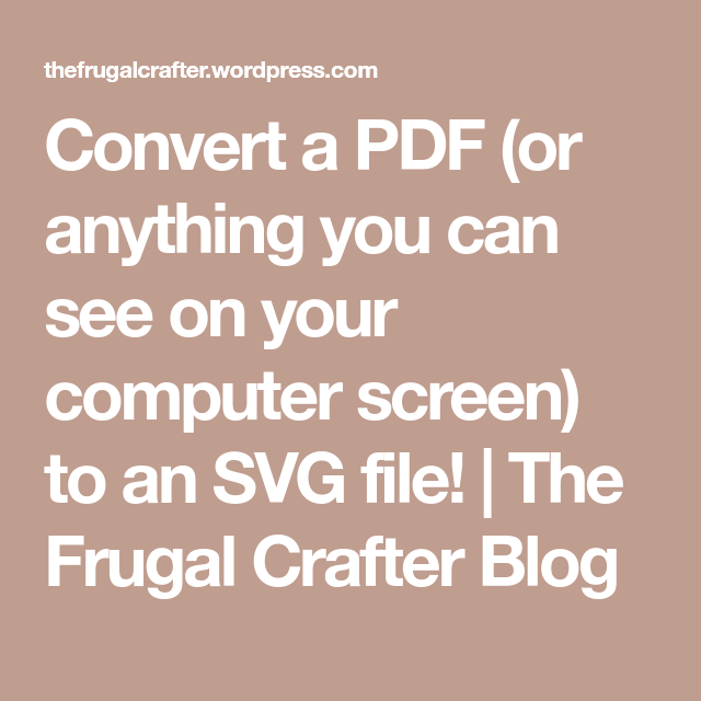 Come posso convertire un Pdf in Svg su Cricut?