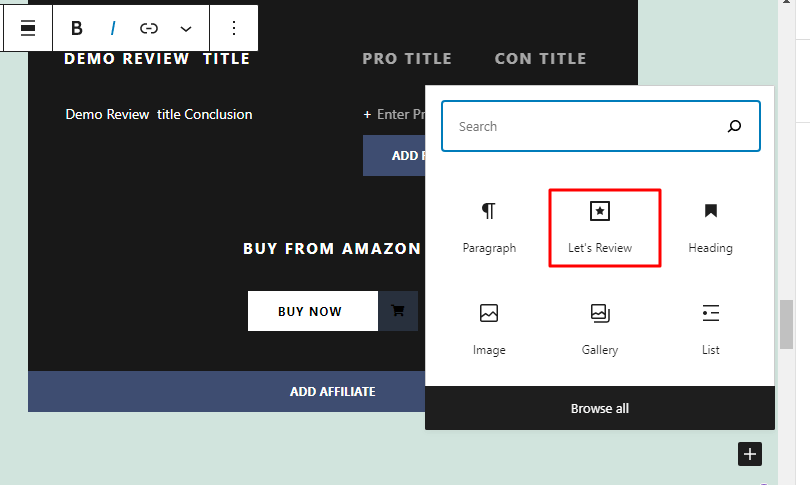 Let's review gutenberg editor
