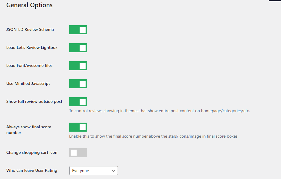Let's review options