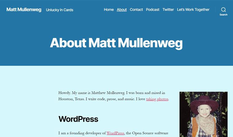Über Matt Mullenweg Page