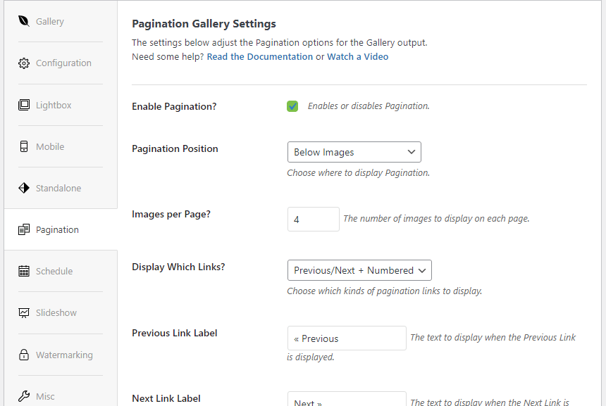 Envira pagination addon
