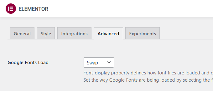 elementor font swap