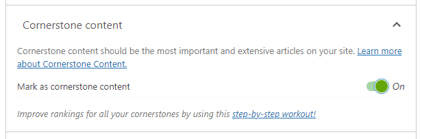 Yoast cornerstone content