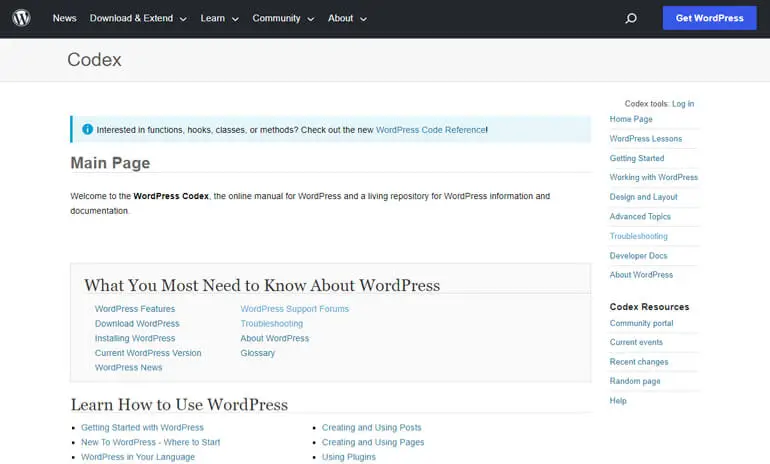 WordPress Codex Lerne WordPress