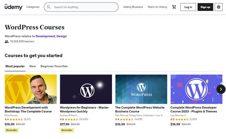 Udemy WordPress-Kurse