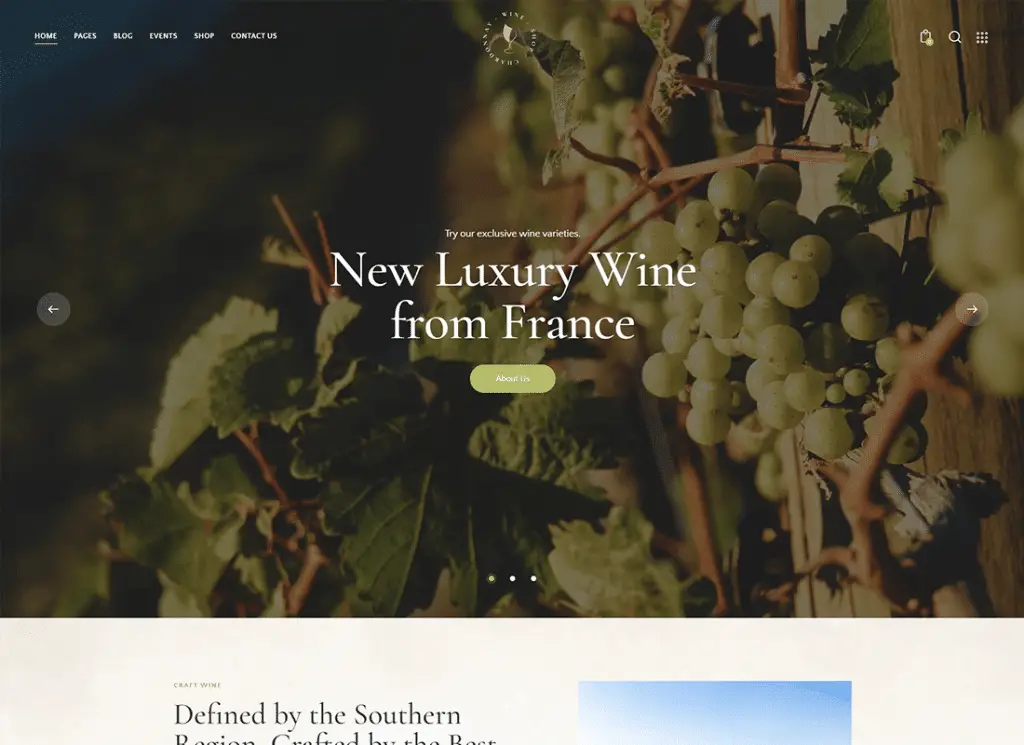 Chardonnay | Weingeschäft & Weinberg WordPress-Theme
