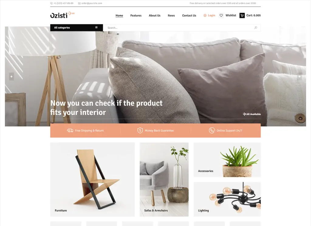 Ozisti | Ein Multi-Concept WooCommerce WordPress Theme Augmented Reality Store Ready