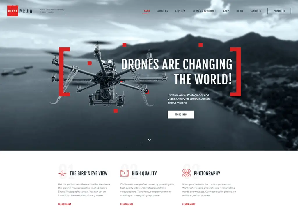 Drohnenmedien | Luftbildfotografie & Videografie WordPress Theme + Elementor