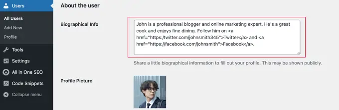 ユーザー バイオへの HTML ソーシャル リンクの追加 Adding HTML Social Links to the User Bio