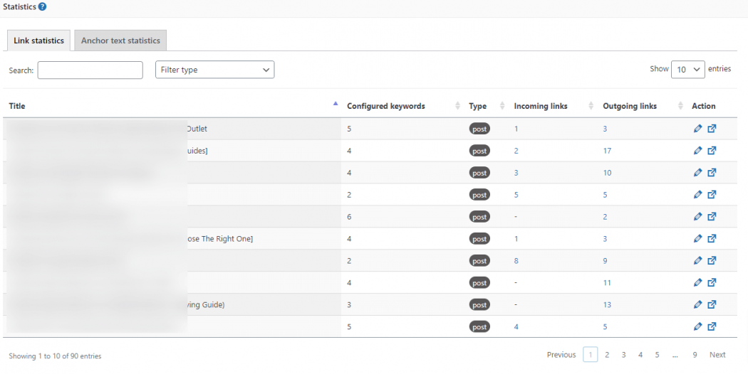 Dashboard Internal Link Juicer