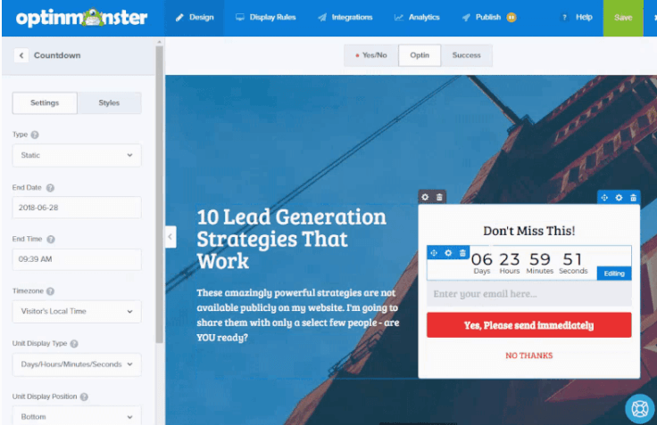 Optinmonster form customization