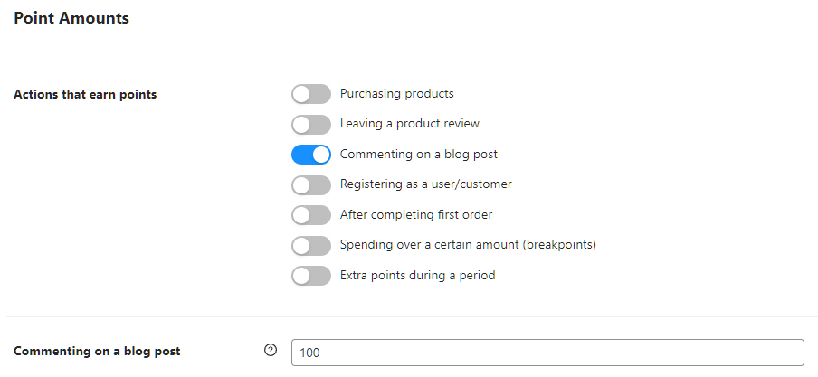 ポイントを獲得するアクション - ブログ投稿にコメントする - 高度なクーポン Reward customers when they leave blog post comments