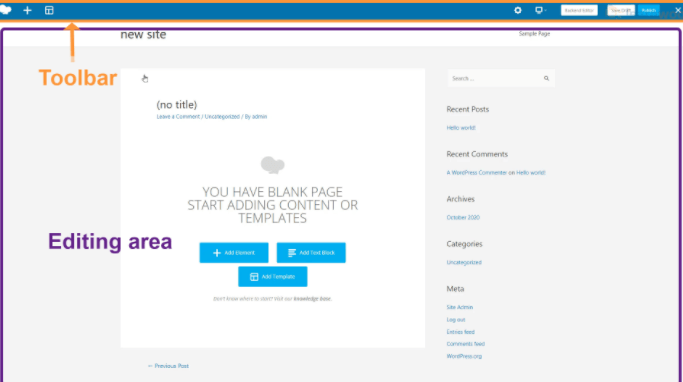 WP Bakery page edit UI