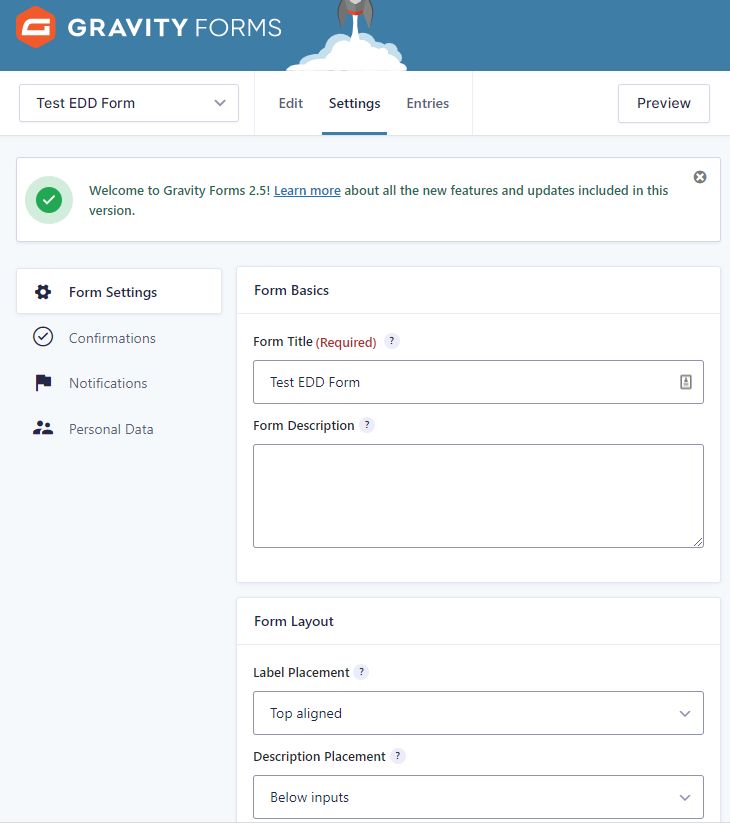 Gravity form form managment