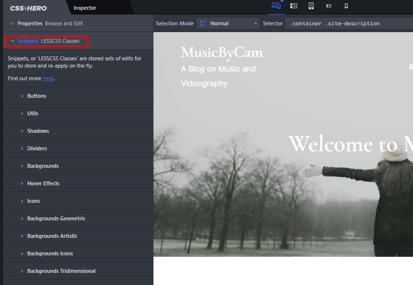 css hero properties expend