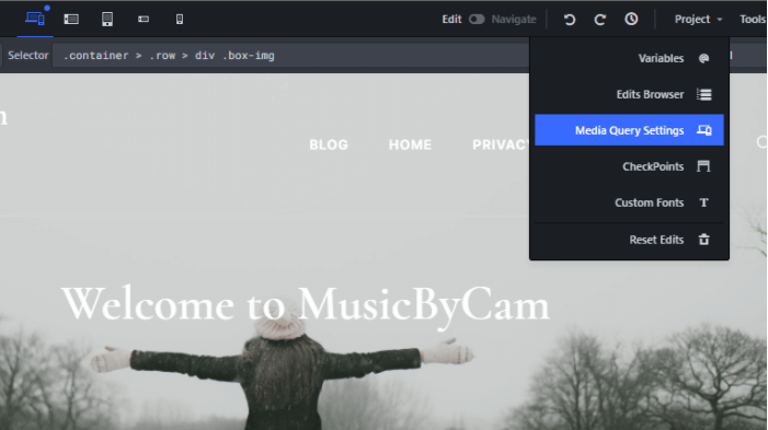 css hero media query manager
