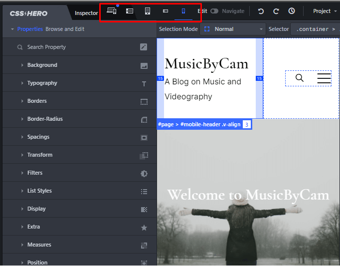 css hero responsive preview