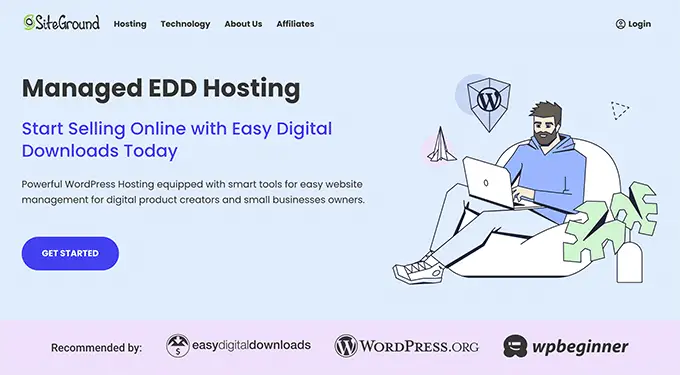 Kolay Dijital İndirme (EDD) için SiteGround Yönetilen Barındırma SiteGround Managed Hosting forEasy Digital Download (EDD)