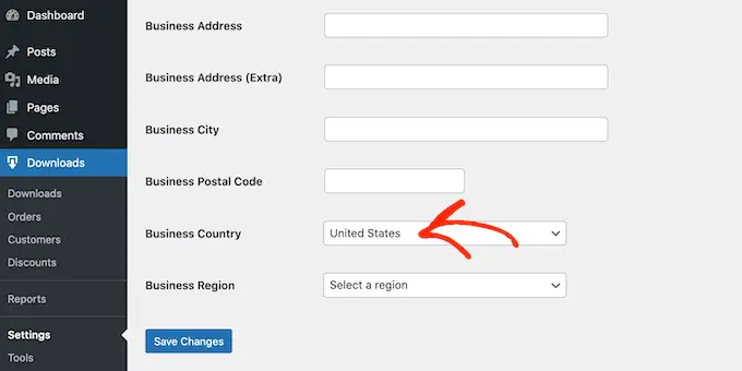 Setting the location of your online music store