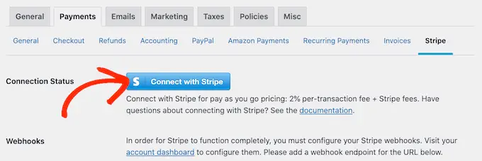 Stripe ödeme ağ geçidini WordPress'e bağlama Connecting the Stripe payment gateway to WordPress