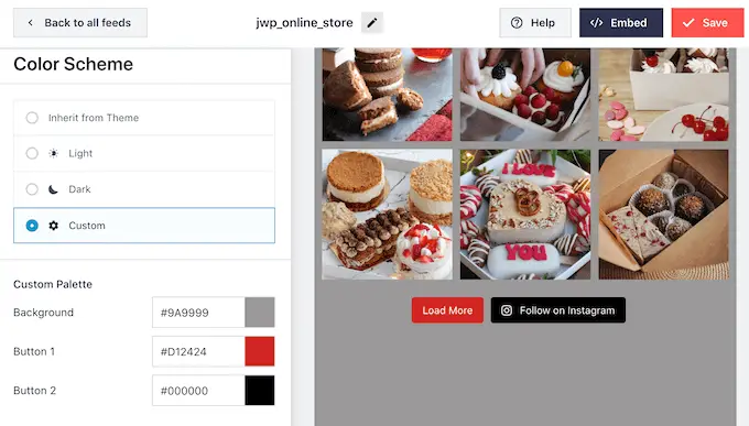 Özel bir renk şemasına sahip bir Instagram akışı An Instagram feed with a custom color scheme
